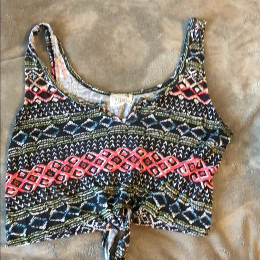 LA HEARTS Tribal Print Crop Top